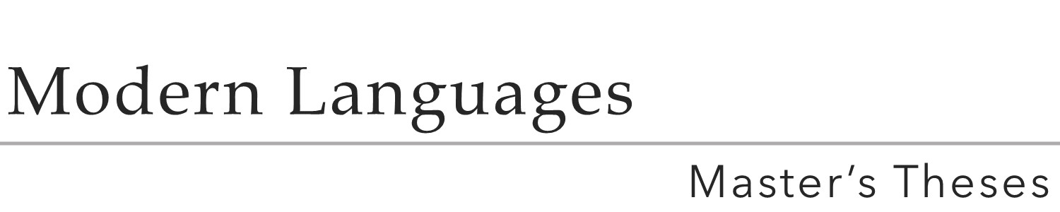 Modern Languages Master's Theses