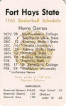 Fort Hays State 1961 Basketball Schedule by Fort Hays Kansas State College
