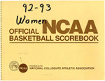 Official NCAA Basketball Scorebook - 1992-93 Women's Basketball by Fort Hays State University