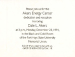 Invitation to the Dedication of the Akers Energy Center