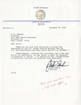 Letter From John Carlin, Governor of Kansas, to President Tomanek