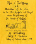 Mass of Thanksgiving and Didication of the Altar in the Ida Marjorie Pratt Chapel Program