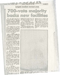 Newspaper Article covering the Student Vote for New Facilities