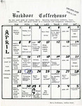 The Backdoor Coffeehouse Monthly Calendar of Events - April