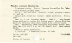 Information Card, Library of Congress