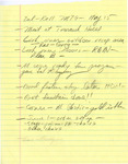 Notes from a Meeting, planning the Dedication Ceremony and Reception