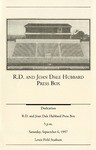 R.D. and Joan Dale Hibbard Press Box Dedication Program