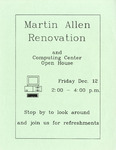 Martin Hall Renovation and Computing Center Open House Flyer
