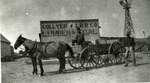 Horse and Wagon in Front of Collyer Lumber Building