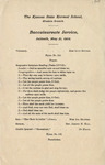 1903, Commencement Baccalaureate Program