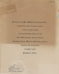 1922 Commencement Banquet, Reception Invitation