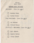 1958 Commencement Ritual, Student Body Ballot - Spring