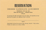 1960 Commencement Banquet Reservation - Spring