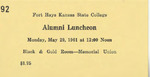 1961 Commencement Alumni Luncheon Card - Spring