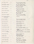 1961 Commencement Degree, Marked Graduates Sheet - Spring