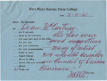 1961 Commencement Ritual, Thank You Note - Summer