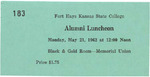 1962 Commencement Banquet Ticket - Spring