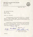 1966 Commencement Rituals, Dean's Letters - Spring