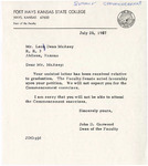 1967 Commencement Ritual, Exchanged Letters with McAsey - Summer