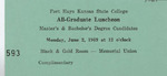 1969 Commencement Banquet, Tickets - Spring