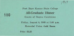 1969 Commencement Banquet, Tickets - Summer