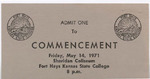 1971 Commencement Degrees, Ticket