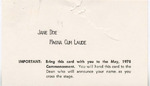 1978 Commencement Degrees, Announcement Card