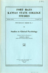 Studies in Clinical Psychology by George A. Kelly and F.B. Streeter