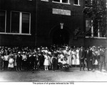 People in Front of the Walton School Building