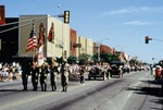 Five Men in a Color Guard in a Parade