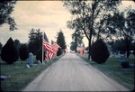 Flags in Greenwood Cemetery