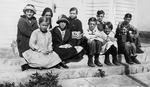 Students Sitting in Front of  Kerlin School