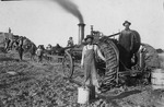 Men Working with Harvest Machines