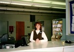 Maureen Baity in the Burrton Post Office