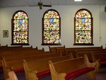 Pews and Windows in Sanctuary of First Christian Church