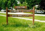 Sign at Walton Mennonite Church