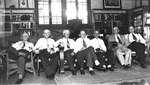 Dr. Arthur Hertzler and Six Men Seated by Linda Koppes