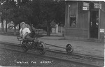Man on a Railroad's Handcar