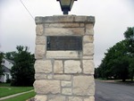 Stone Post with Plaque