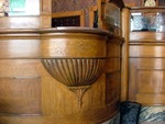 Architectural Detail of a Wooden Counter