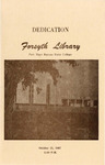 Forsyth Library Dedication Program by Fort Hays Kansas State College