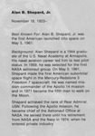 052 Back Side of Photograph Astronaut Alan B. Shepard Biography by National Aeronautics and Space Administration (NASA)