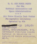 113 Back Side of Photograph Mercury Capsule Explosive Hatch Detonator by National Aeronautics and Space Administration (NASA)