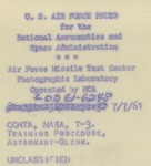 366 Back Side of Photograph Training Procedure with Astronaut Glenn by National Aeronautics and Space Administration (NASA)