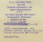390 Back Side of Photograph Mercury Control Center Activity During MR-4 Simulation by National Aeronautics and Space Administration (NASA)