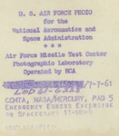 418 Back Side of Photograph Emergency Egress Exercise for MR-4 by National Aeronautics and Space Administration (NASA)