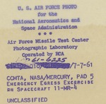 520 Back Side of Photograph Emergency Egress Exercise for MR-4 by National Aeronautics and Space Administration (NASA)