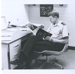 Candid Photo of ROTC Instructor, Reading