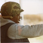 Closeup of ROTC Member Firing at Shooting Range