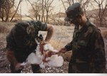 ROTC Members Prepare Chicken